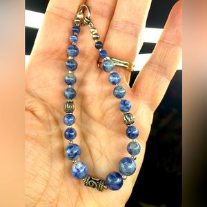 Blue Sodalite and Nickel Bracelet